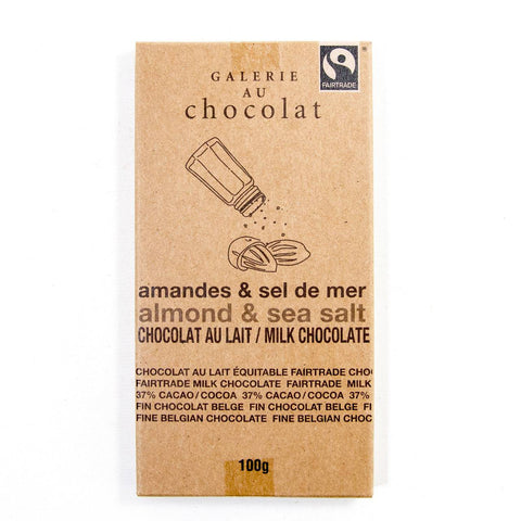 Galerie au Chocolat Almond & Sea Salt Milk Chocolate Bar - YesWellness.com