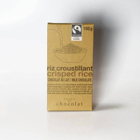 Galerie au Chocolat Crisped Rice Milk Chocolate Bar 100g - YesWellness.com