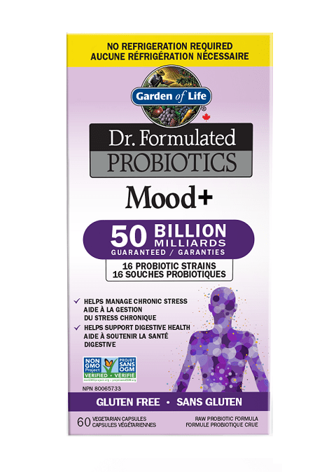 Garden of Life Dr. Formulated Probiotics Mood+ 50 Billion Shelf Stable - 60 Veg Capsules - YesWellness.com