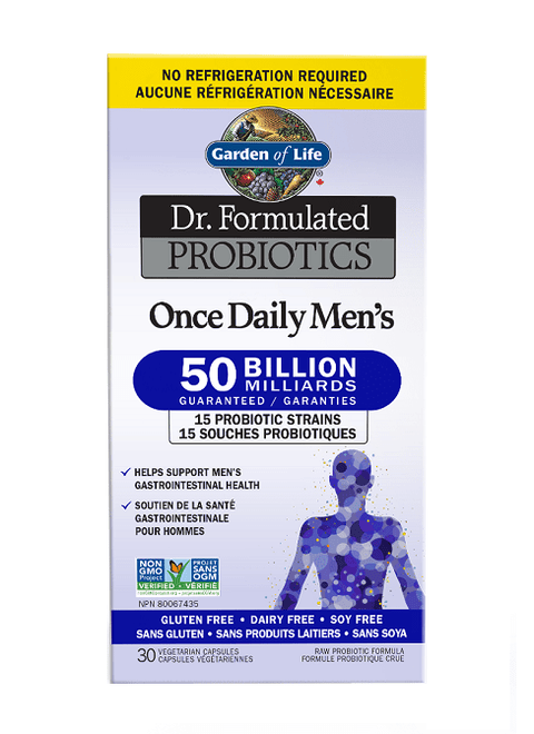 Garden of Life Dr. Formulated Probiotics Once Daily Men's 50 Billion Shelf Stable - 30 Veg Capsules - YesWellness.com