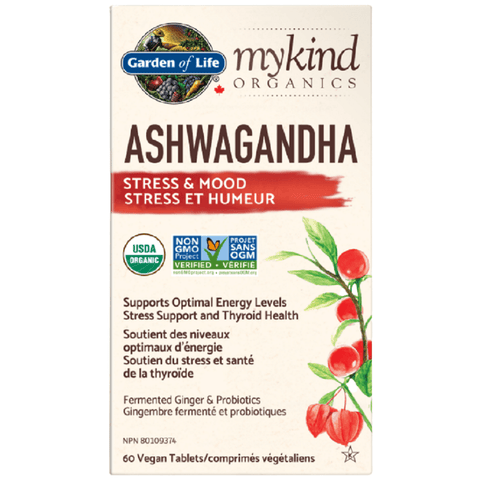 Garden of Life Mykind Organics Ashwagandha 60 Vegan Tablets - YesWellness.com