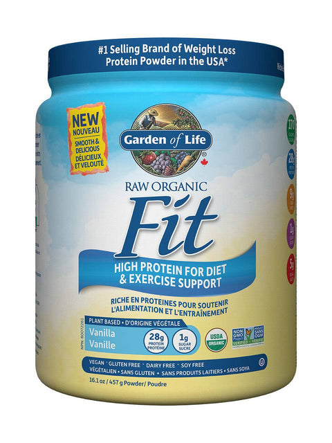 Garden of Life Raw Organic Fit - High Protein for Diet & Exercise Support Vanilla 457g - YesWellness.com