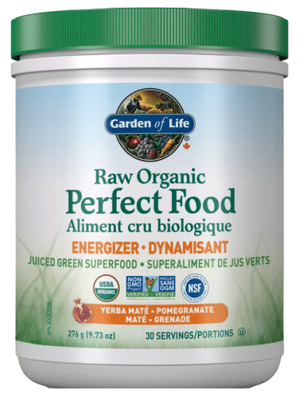 Garden of Life Raw Organic Perfect Food Energizer Powder Yerba Mate/Pomegranate 276g - YesWellness.com