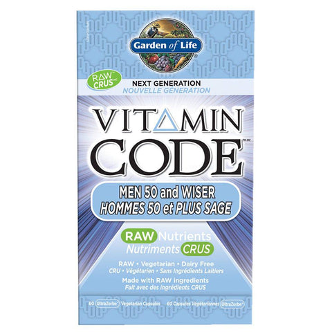 Garden of Life Vitamin Code Men 50 and Wiser - 60 Ultrazorbe Vcaps - YesWellness.com