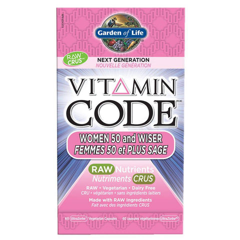 Garden of Life Vitamin Code Women 50 and Wiser - 60 Ultrazorbe Vcaps - YesWellness.com