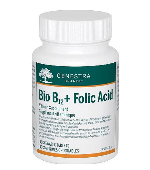 Genestra Bio B12 + Folic Acid 60 Chewable Tablets - YesWellness.com