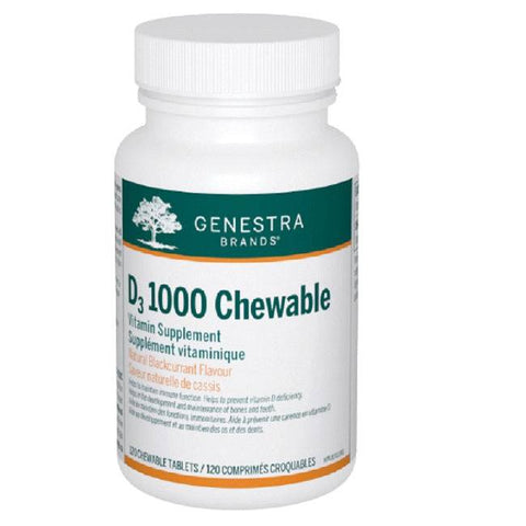 Expires February 2026 Clearance Genestra Brands D3 1000 Chewable Vitamin Supplement Natural Black Currant Flavor 120 Chewable TabletsÃ‚Â 
