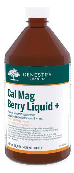 Genestra Cal : Mag Berry Liquid+ Natural Blueberry Flavour 450 ml - YesWellness.com