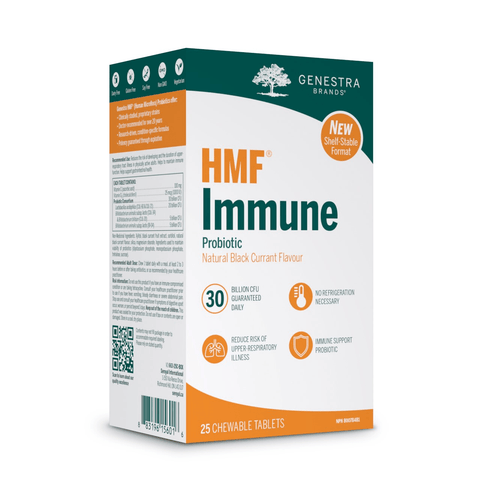 Genestra HMF Immune Probiotic Natural Black Currant Flavour (Shelf-Stable) 25 Chewable Tablets - YesWellness.com