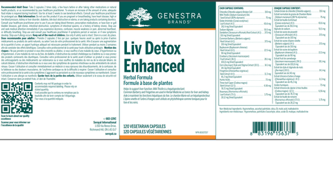 Genestra Liv Detox Enhanced Herbal Formula 120 Vegetarian Capsules - YesWellness.com
