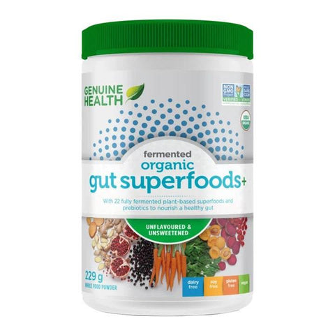Genuine Health Fermented Organic Gut Superfoods+ Unflavoured and Unsweetened 229g - YesWellness.com