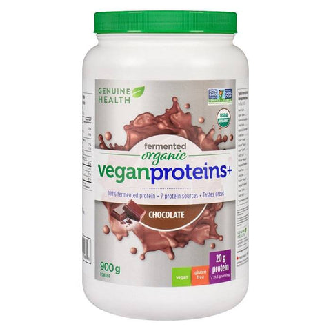 Genuine Health Fermented Organic Vegan Proteins+ Chocolate - YesWellness.com