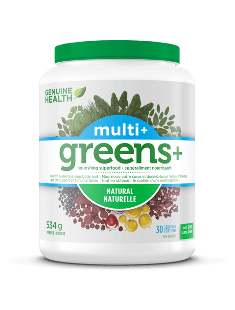 Genuine Health Greens+ Multi+ Natural 534g - YesWellness.com