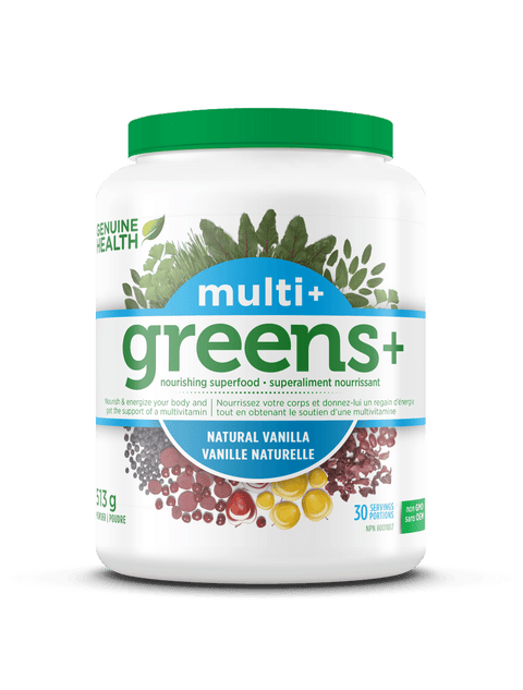 Genuine Health Greens+ Multi+ Natural Vanilla 513g - YesWellness.com