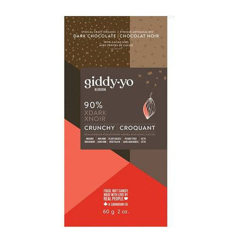 Giddy Yo Reborn 90% XDark Crunchy Ecuadorian Dark Chocolate - YesWellness.com