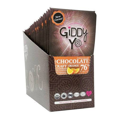 Giddy YoYo Orange 76% Certified Organic Dark Chocolate Bars - YesWellness.com