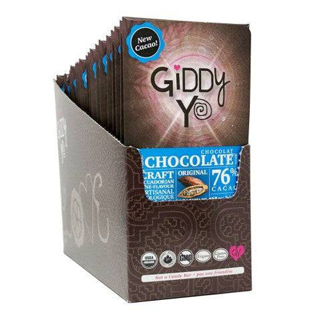 Giddy YoYo Original 76% Certified Organic Dark Chocolate Bars - YesWellness.com
