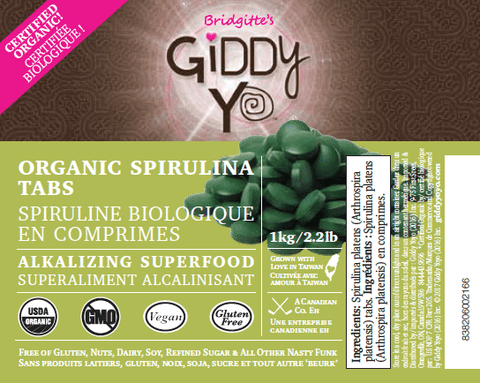 Giddy YoYo Spirulina Tablets (Taiwan) Certified Organic - YesWellness.com