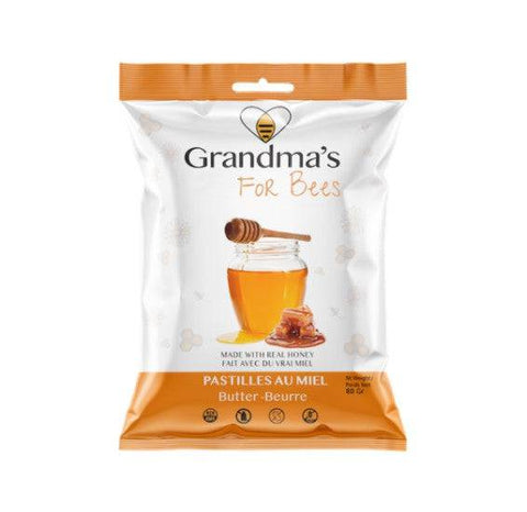 Expires December 2025 Clearance Grandma's for Bees Honey Drops (Pastilles au Miel) 80g - Butter