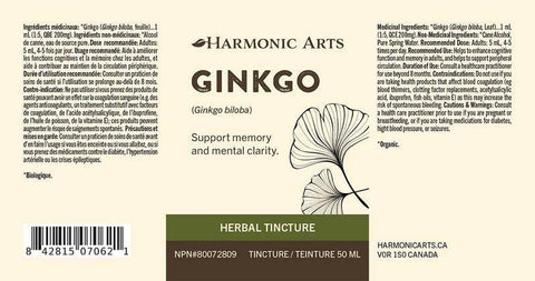 Harmonic Arts Ginkgo Leaf Tincture - YesWellness.com