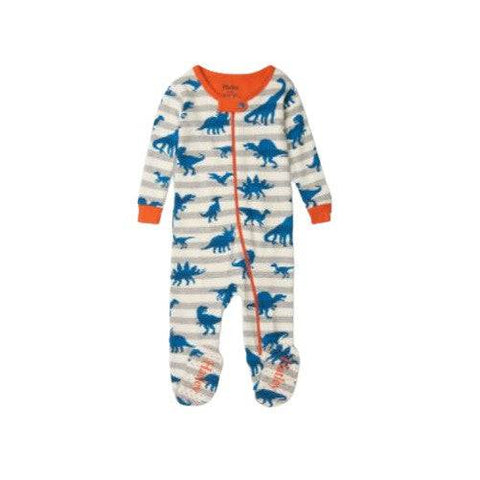 Hatley Boy's Dino Silhouettes Organic Cotton Footed Coverall - YesWellness.com