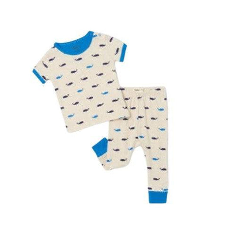 Hatley Boy's Nautical Whales Organic Cotton Baby Short Sleeve Pajama Set - YesWellness.com