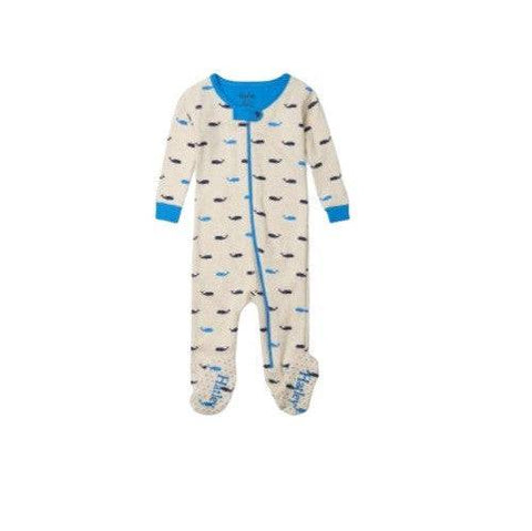 Hatley Boy's Nautical Whales Organic Cotton Footed Coverall - YesWellness.com