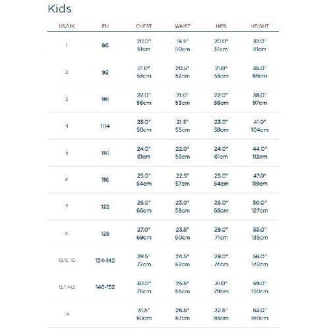 Kids Size Chart
