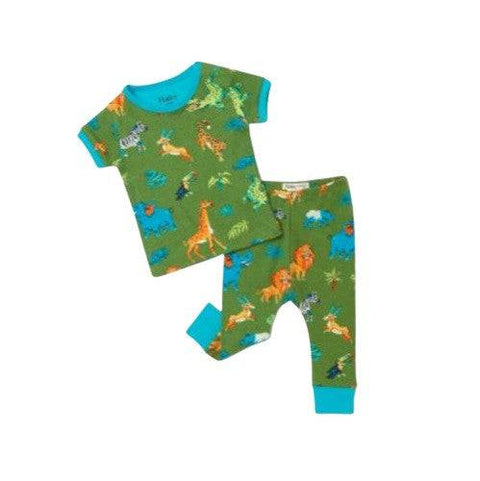 Hatley Boy's Safari Adventure Organic Cotton Baby Short Sleeve Pajama Set - YesWellness.com