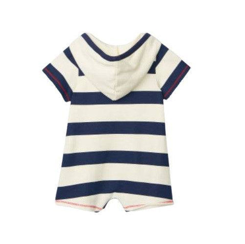 Hatley Boy's Seaside Stripes Baby Hooded Romper - YesWellness.com