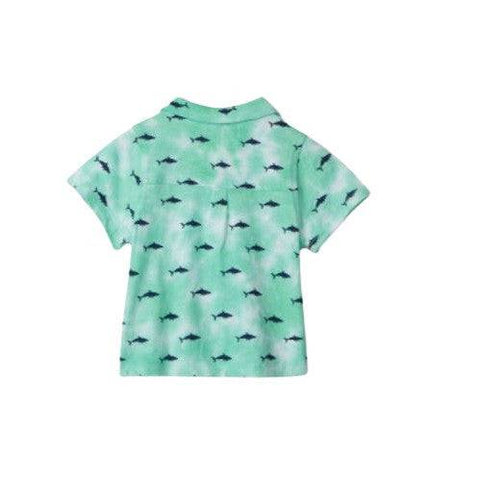 Hatley Boy's Silhouette Sharks Baby Button Down Shirt - YesWellness.com