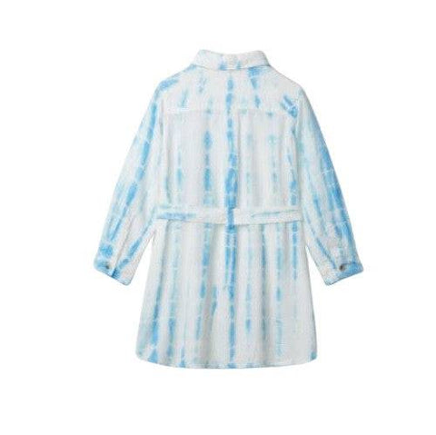 Hatley Girl's Blue Tie Dye Stripes Shirt Dress - YesWellness.com