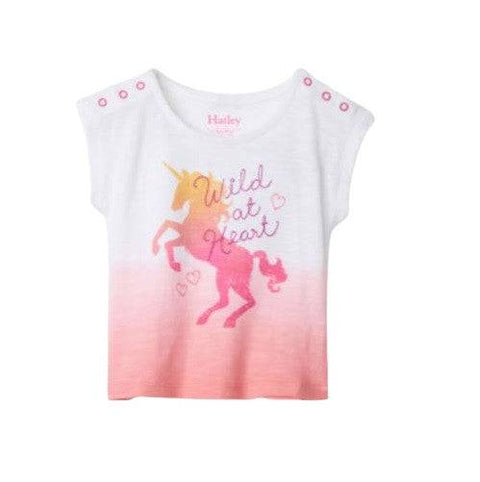 Hatley Girl's Dip Dye Unicorn Baby Snap Shoulder Tee - YesWellness.com