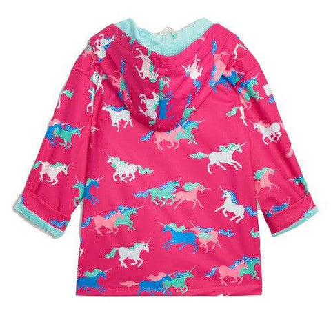 Hatley Girl's Frolicking Unicorns Colour Changing Raincoat - YesWellness.com