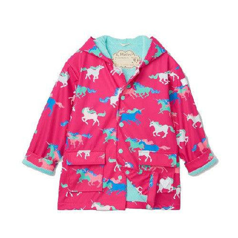 Hatley Girl's Frolicking Unicorns Colour Changing Raincoat - YesWellness.com