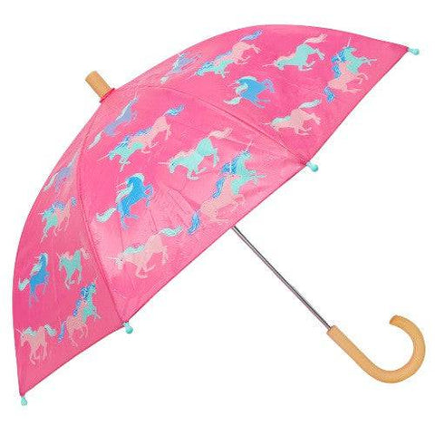 Hatley Girl's Frolicking Unicorns Colour Changing Umbrella - YesWellness.com