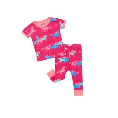 Hatley Girl's Frolicking Unicorns Organic Cotton Baby Short Sleeve Pajama - YesWellness.com