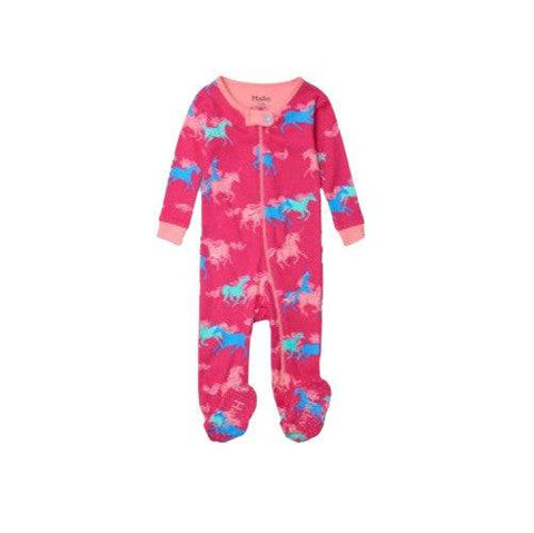 Hatley Girl's Frolicking Unicorns Organic Cotton Footed Coverall - YesWellness.com