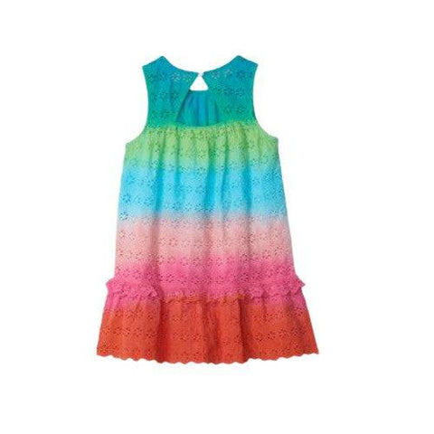 Hatley Girl's Gradient Rainbow Woven Ruffle Dress - YesWellness.com