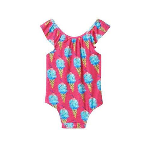 Hatley Girl's Ice Cream Cones Baby Ruffle Swimsuit - YesWellness.com