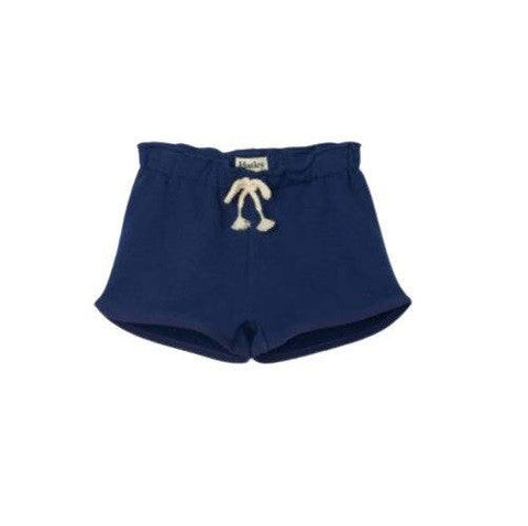 Hatley Girl's Navy French Terry Paper Bag Shorts - YesWellness.com