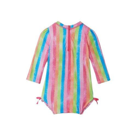 Hatley Girl's Rainbow Stripes Baby Rashguard Swimsuit - YesWellness.com
