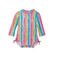 Hatley Girl's Rainbow Stripes Baby Rashguard Swimsuit - YesWellness.com