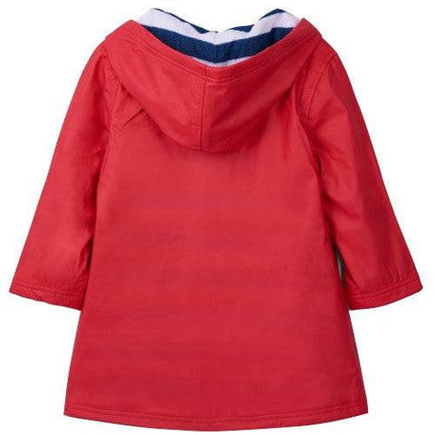 Hatley Girl's Red with Navy Stripe Lining Splash Jacket - YesWellness.com
