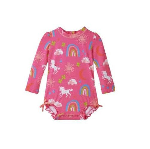 Hatley Girl's Unicorns & Rainbows Baby Rashguard Swimsuit - YesWellness.com