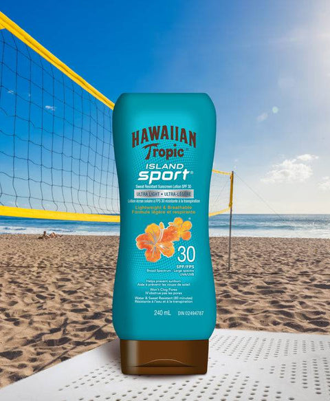 Hawaiian Tropic Island Sport Sweat Resistant Sunscreen Lotion SPF 30 240mL - YesWellness.com