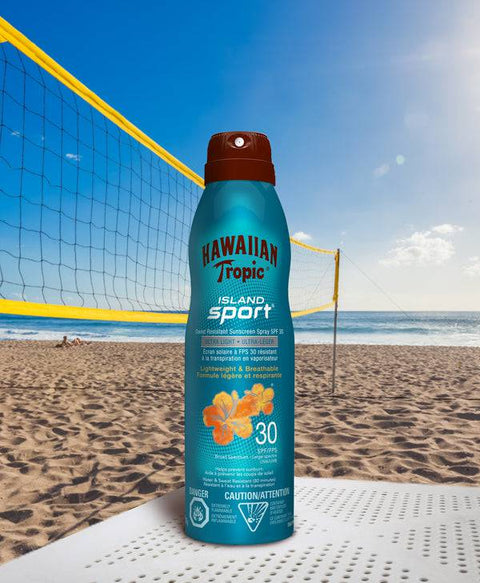 Hawaiian Tropic Island Sport Sweat Resistant Sunscreen Spray SPF 30 170g - YesWellness.com