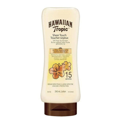 Hawaiian Tropic Sheer Touch Oil-Free Sunscreen Lotion Ultra Radiance SPF 15 240 mL - YesWellness.com
