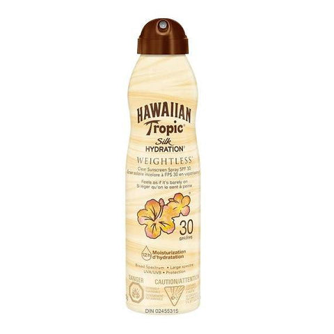 Hawaiian Tropic Silk Hydration Weightless Clear Sunscreen Spray SPF 30 170mL - YesWellness.com