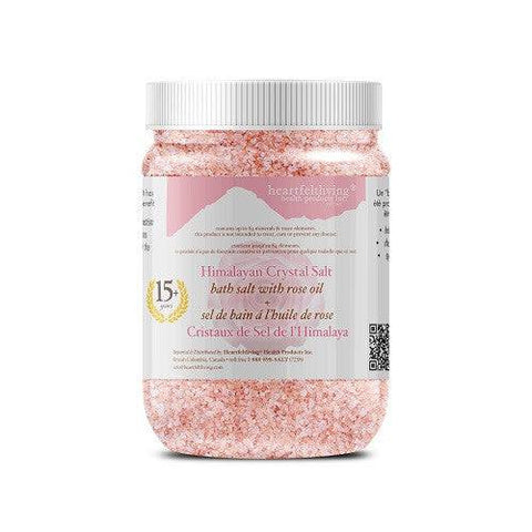 Heartfelt Living Himalayan Crystal Bath Salt with Rose Oil 1kg - YesWellness.com